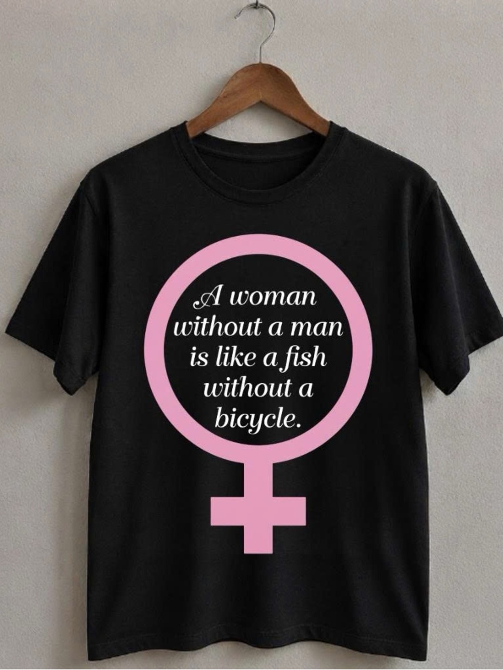 Gildan Gloria Steinem Shirt Black & Pink Feminist Graphic Tee